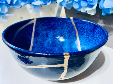 Kintsugi Ocean Blue Ramen Bowl Large